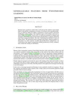 generalizable features from unsupervised learning