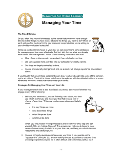 Managing Your Time