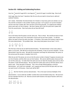 Section 3G &ndash; Adding and Subtracting Fractions