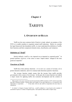 Definition of &ldquo;Tariff&rdquo;