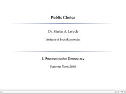 Public Choice - 5. Representative Democracy