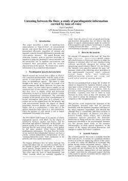 Listening between the lines: a study of paralinguistic information