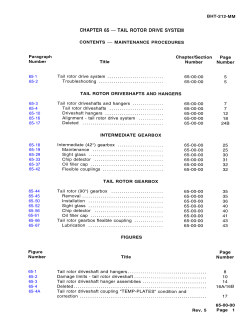 Tail rotor driveshaft and hangers ...................................