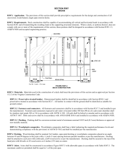 SECTION R507 DECKS R507.1 Application. The provisions of this