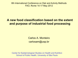 A new food classification based on the extent and purpose of