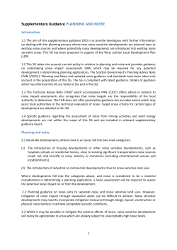 Supplementary planning guidance PLANNING AND NOISE