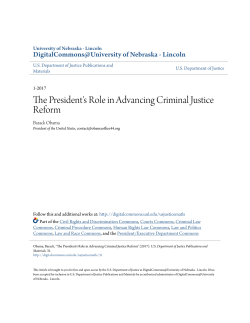 The President`s Role in Advancing Criminal Justice Reform