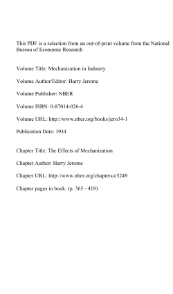 The Effects of Mechanization