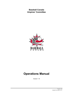 Baseball Canada Umpires` Committee Operations Manual