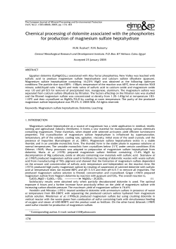 Chemical processing of dolomite associated with the phosphorites