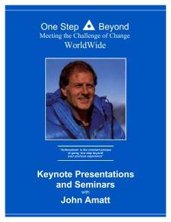 John Amatt`s Keynote Presentation
