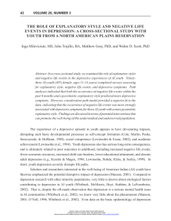 The Role of explanaToRy STyle and negaTive life evenTS in