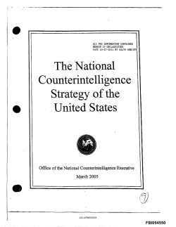 The NatiOnal Counterintelligence Strategy of the e . United States