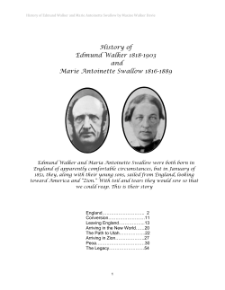 History of Edmund Walker 1818-1903 and Marie Antoinette Swallow