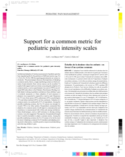 Support for a common metric for pediatric pain intensity
