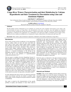 Congo River Waters Characterization and their Disinfection by