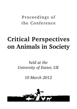 Critical Perspectives on Animals in Society
