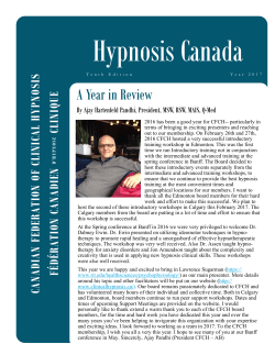A Year in Review - Canadian Federation of Clinical Hypnosis