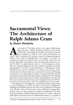 Sacramental Views: The Architecture of Ralph Adams Cram