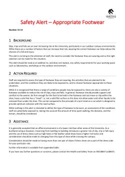 Safety Alert &ndash; Appropriate Footwear