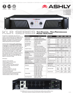 Data Sheet - Ashly Audio