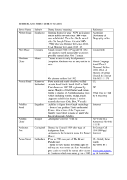 SUTHERLAND SHIRE STREET NAMES A to Z aug 09