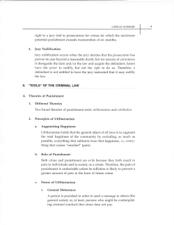2. fury Nullification 1. Different Theories 2. Principles of Utilitarianism