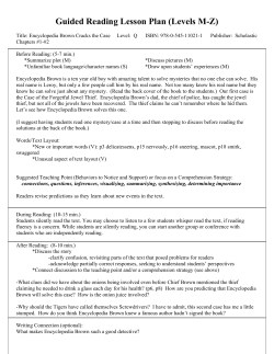 Guided Reading Lesson Plan (Levels MZ)
