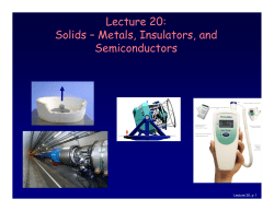 Lecture 20: Solids &ndash; Metals, Insulators, and Semiconductors