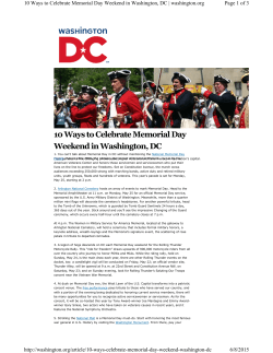 10 Ways to Celebrate Memorial Day Weekend in Washington, DC