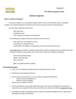 Sentence Fragments
