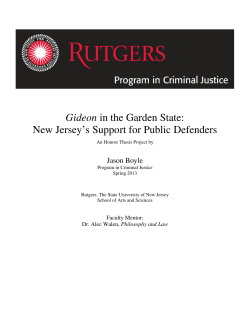 Gideon in the Garden State - Program in Criminal Justice