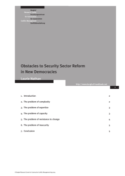 Obstacles to Security Sector Reform in New Democracies
