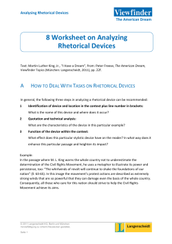 8 Worksheet on Analyzing Rhetorical Devices