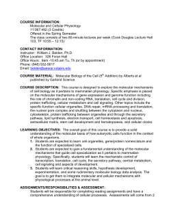 Molecular and Cellular Physiology 11:067:492