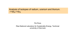 Analysis of isotopes of radium, uranium and thorium.
