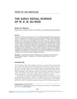 the early social science of web du bois