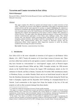 Terrorism and Counter terrorism in East Africa