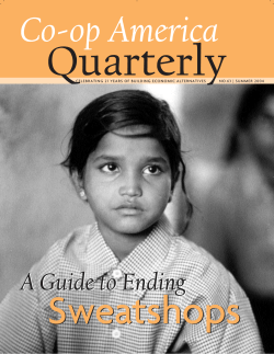 Co-op America Quarterly No. 63: A Guide to Ending Sweatshops