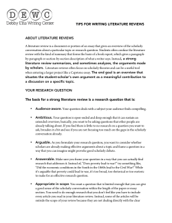 tips for literature reviews