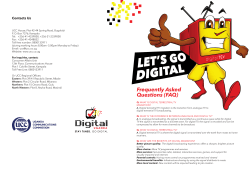 Digital TV migration Frequently Asked Questions (FAQ)