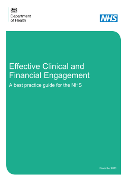 Effective clinical and financial engagement - a best practice