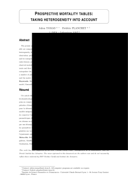 PROSPECTIVE MORTALITY TABLES: TAKING HETEROGENEITY