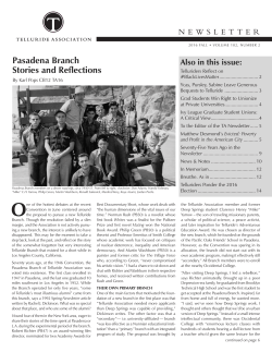 Pasadena Branch Stories and Reflections