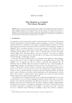 How Random is a Corpus? The Library Metaphor