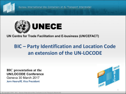 BIC at UNECE WP30 130th session