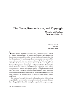 The Cento, Romanticism, and Copyright