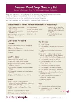 Grocery List - Tastefully Simple