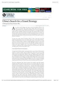 China`s Search for a Grand Strategy | Foreign Affairs