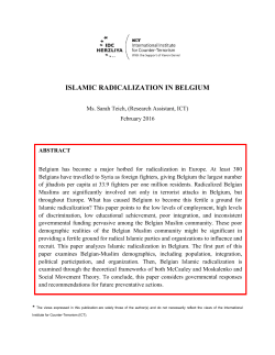islamic radicalization in belgium - International Institute For Counter